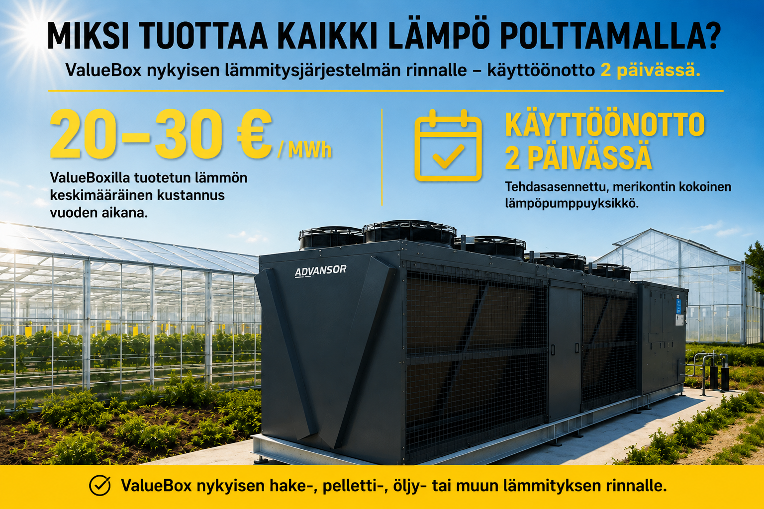 Advansor ValueBox kasvihuoneessa